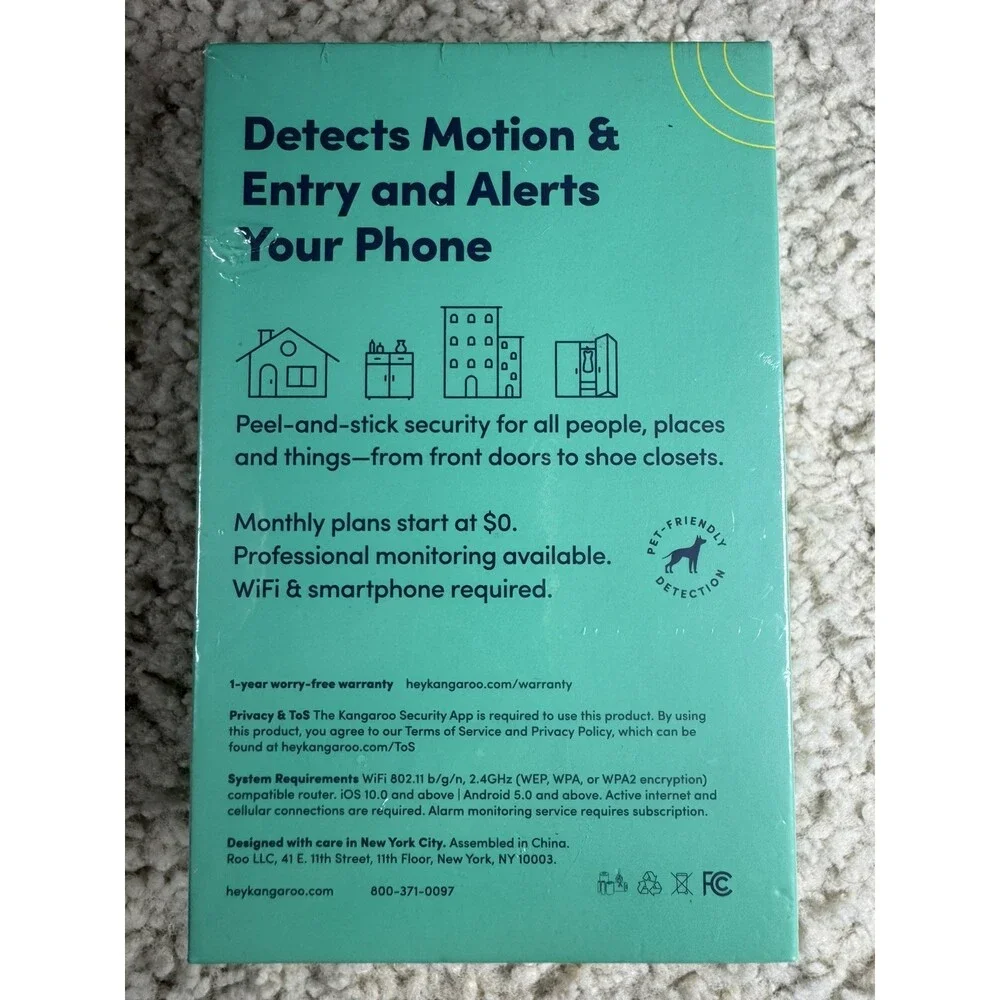 Kangaroo Motion + Entry Sensor Wireless Home Security System **SEALED**
